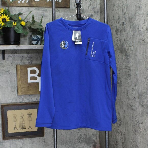 NWT NBA Mavericks Men's Crew Neck Sport Fleece Sweatshirt 196365448066 M Blue - Picture 1 of 4